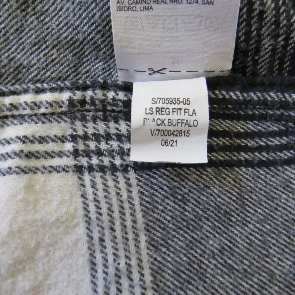 Old Navy Men's Black Buffalo Plaid 100% Cotton Flannel Shirt Medium - Picture 9 of 9